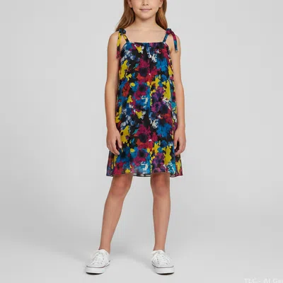Pre-owned Versace Young  Kids Multicolor Printed Crepe Strappy Dress Age 10 Yrs