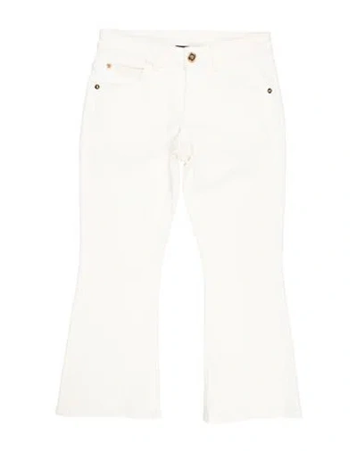 Versace Young Woman Jeans White Size 10 Cotton, Elastane