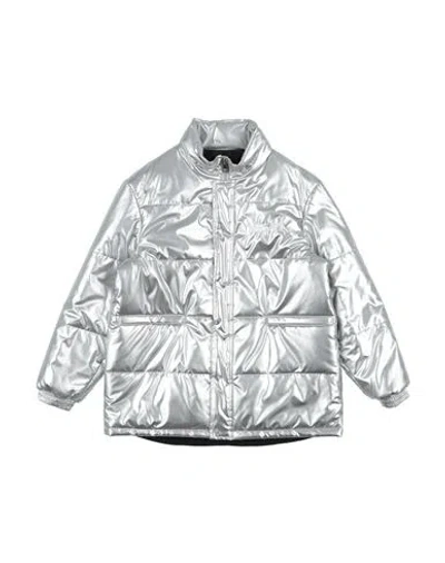 Versace Young Woman Puffer Silver Size 10 Polyester