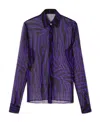 Versace Zebra-print Semi-sheer Shirt In Black