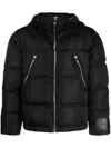 Versace Zip-detail Puffer Jacket In Black