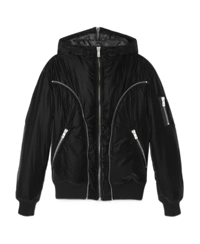 Versace Zip-detail Puffer Jacket In Black