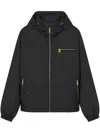 Versace Black Jacket With Gold Zip And Hood In Black