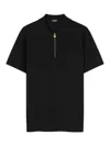 Versace Medusa Biggie Zip Polo T-shirt In Black