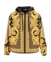 Versace Zip-up Printed Jacket In Brown