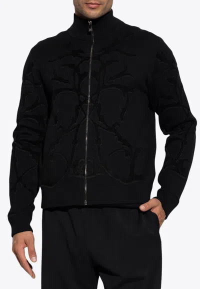 Versace Zip-up Wool-blend Cardigan
