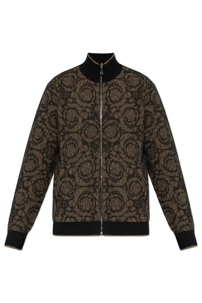 Versace Barocco-print Cardigan In Multi