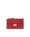 Versace Medusa '95 Quilted Zip-up Card Holder In Red