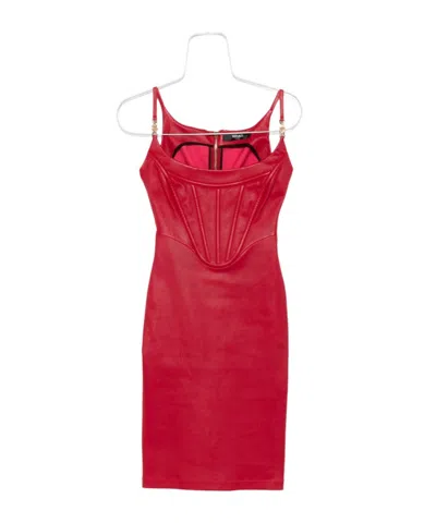 Versace Zipper Dress In Red