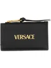 Versace Women's Zippered Card Holder In Black