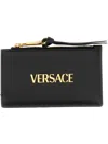 Versace Women's Zippered Card Holder In Black