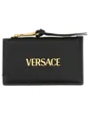 Versace Women's Zippered Card Holder In Black