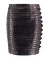 Versace Leather Pleated Mini Skirt In Black