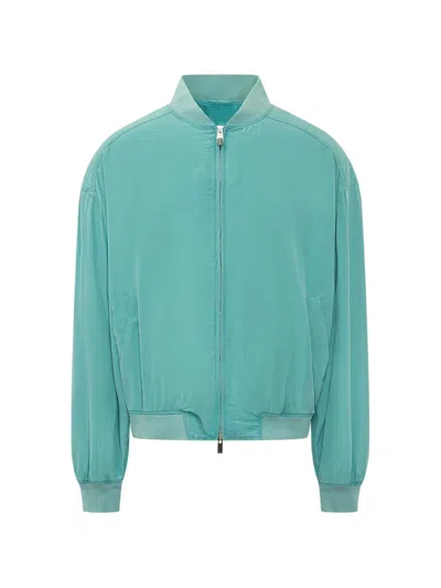 Versace Zip-up Bomber Jacket In Green
