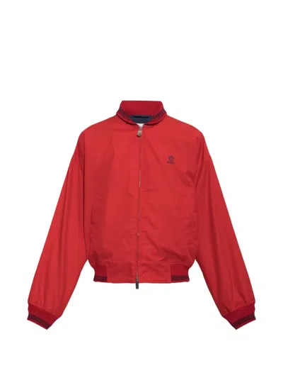 Versace Zip-up Bomber Jacket In Red