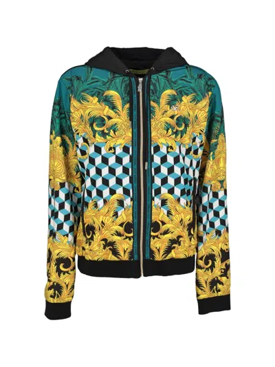 Pre-owned Versace Zip-up Hoodie In Yellow