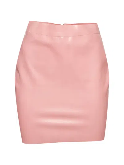 Pre-owned Versace Zip-up Mini Skirt In Pink