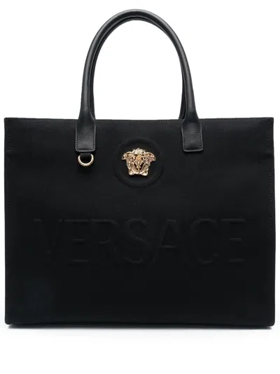 Versace Borsa Tote La Medusa Grande In Nero