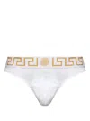 Versace Greca Stretch-cotton Briefs In White
