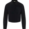 Versatile Copper Tencel Button Front Cropped Blouse In Black
