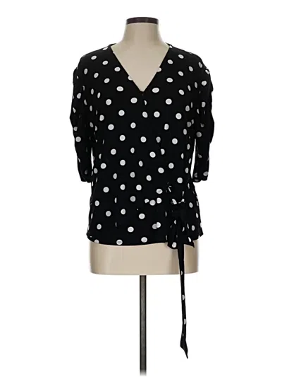 Pre-owned Versona 3/4 Sleeve Blouse In Black