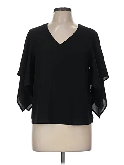 Pre-owned Versona 3/4 Sleeve Blouse In Black