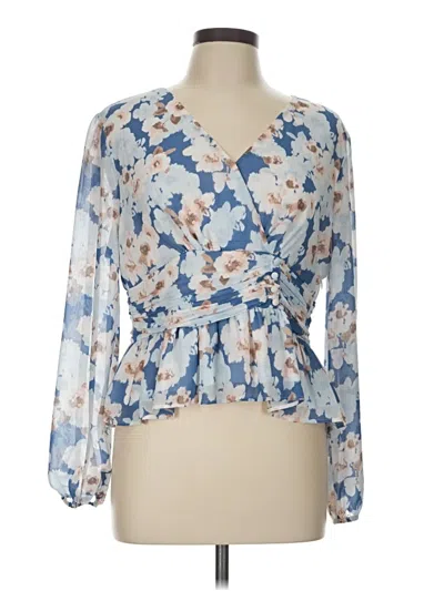 Pre-owned Versona 3/4 Sleeve Blouse In Blue