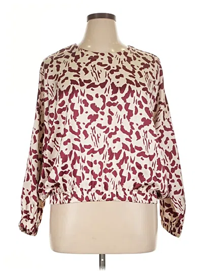 Pre-owned Versona 3/4 Sleeve Blouse In Burgundy