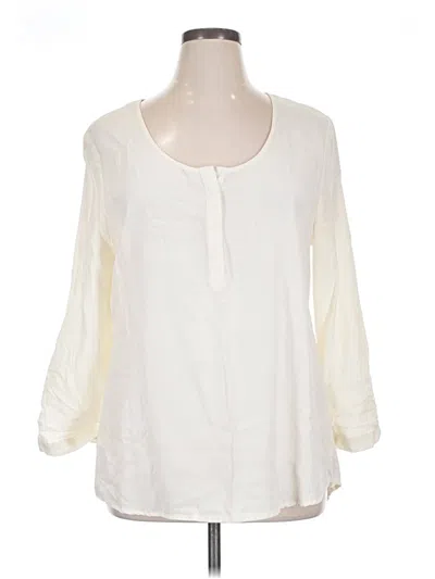 Pre-owned Versona 3/4 Sleeve Blouse In White