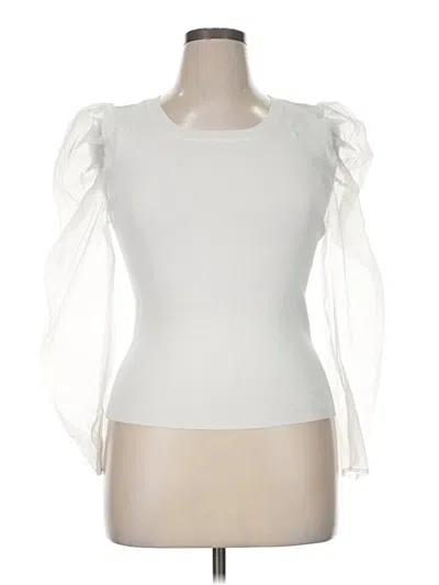 Pre-owned Versona 3/4 Sleeve Blouse In White