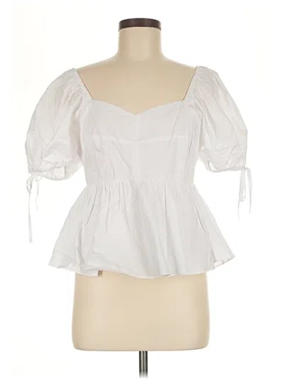 Pre-owned Versona 3/4 Sleeve Blouse In White