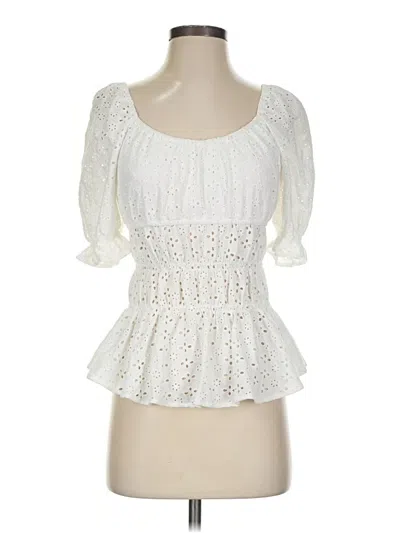 Pre-owned Versona 3/4 Sleeve Blouse In White