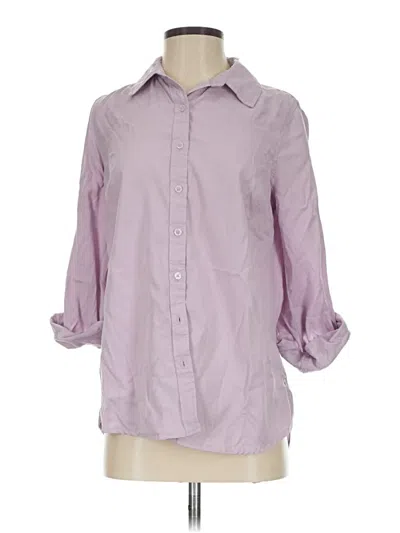 Pre-owned Versona 3/4 Sleeve Button Down Shirt In Purple