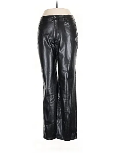 Pre-owned Versona Faux Leather Pants In Black