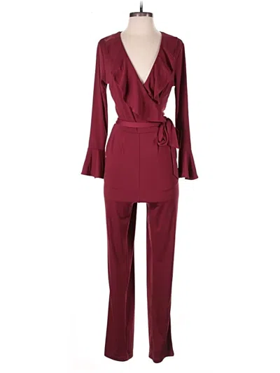 Pre-owned Versona Jumpsuit In Burgundy