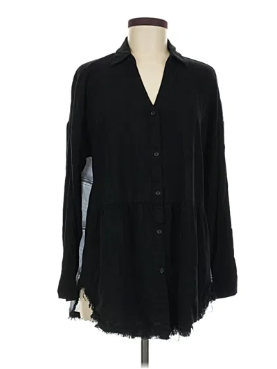 Pre-owned Versona Long Sleeve Blouse In Black