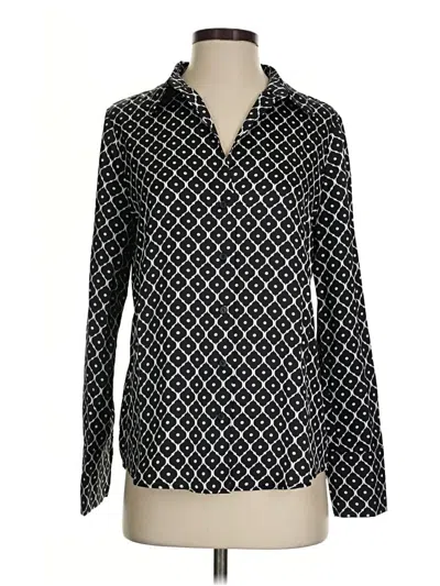 Pre-owned Versona Long Sleeve Blouse In Black
