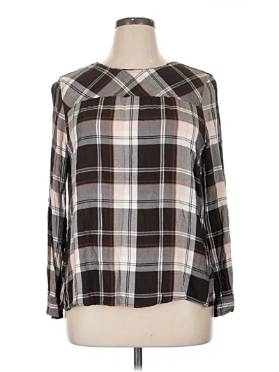 Pre-owned Versona Long Sleeve Blouse In Brown