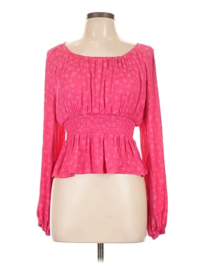 Pre-owned Versona Long Sleeve Blouse In Pink