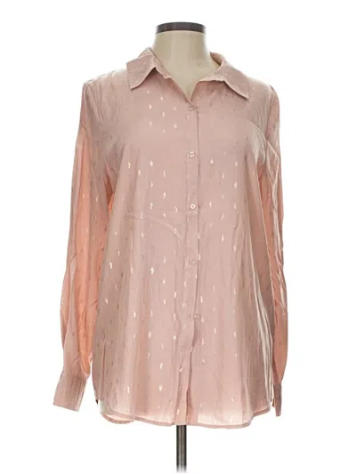 Pre-owned Versona Long Sleeve Blouse In Pink