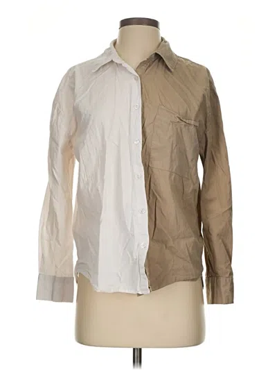 Pre-owned Versona Long Sleeve Button Down Shirt In Brown