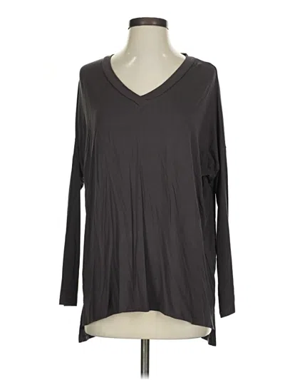 Pre-owned Versona Long Sleeve Top Gray V Neck Tops