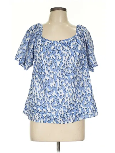 Pre-owned Versona Short Sleeve Blouse In Blue