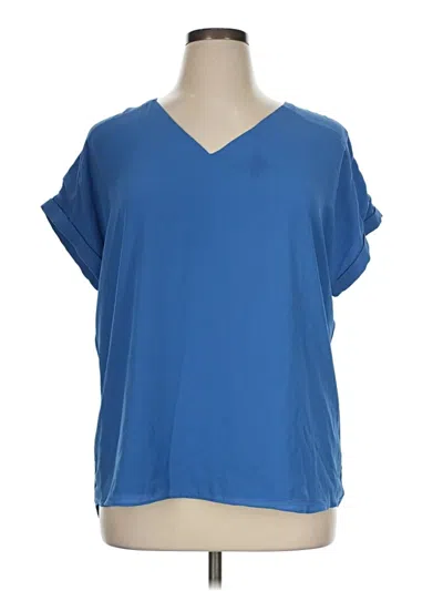Pre-owned Versona Short Sleeve Blouse In Blue