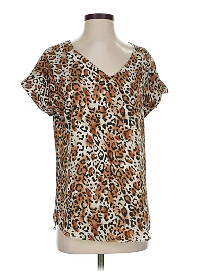 Pre-owned Versona Short Sleeve Blouse In Brown