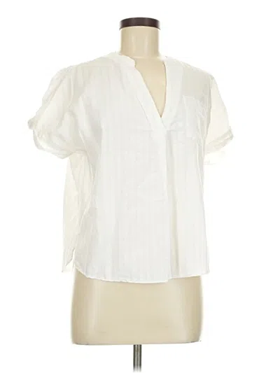 Pre-owned Versona Short Sleeve Blouse In Ivory