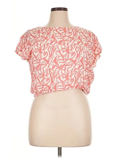 Pre-owned Versona Short Sleeve Blouse In Pink