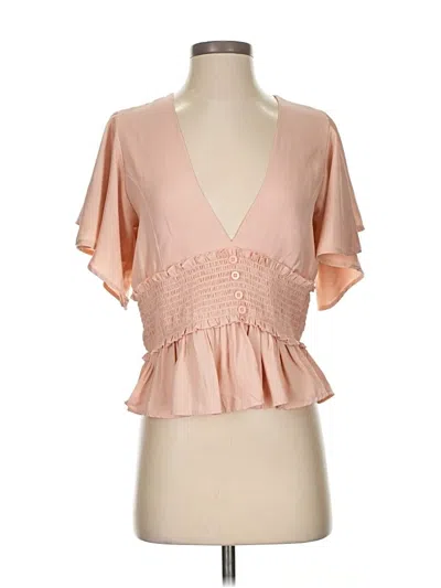 Pre-owned Versona Short Sleeve Blouse In Pink
