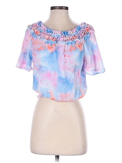 Pre-owned Versona Short Sleeve Blouse In Pink