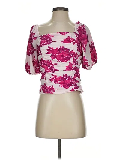 Pre-owned Versona Short Sleeve Blouse In Pink